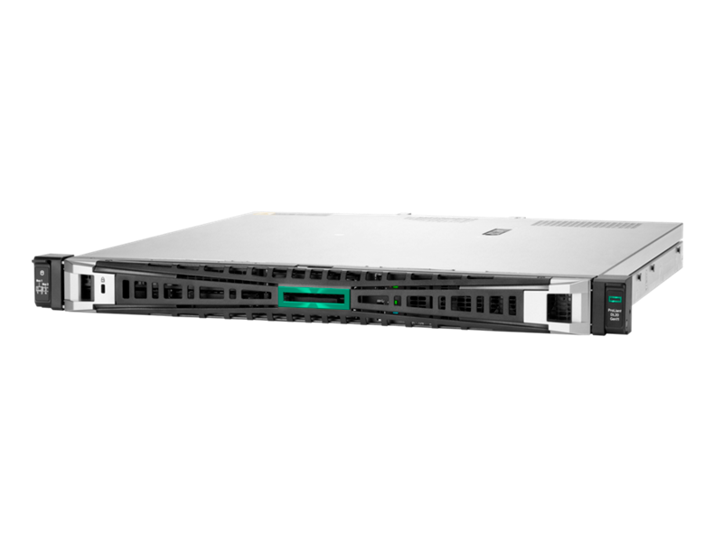 HPE ProLiant DL20 Gen11 6325P 3.5GHz 4-core 1P 1U server (P83279-005), front angle view
