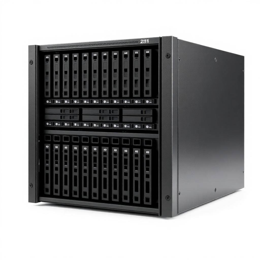 Storage server with dense front drive bays, front view